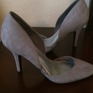 Christian Siriano suede Gray Heels